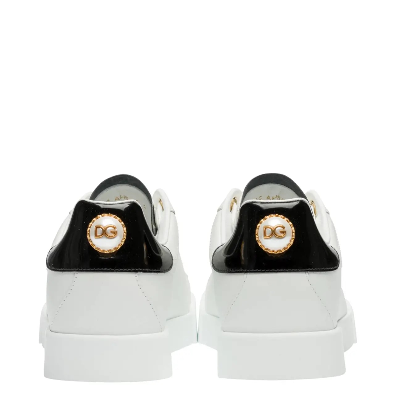 Giày Dolce &amp; Gabbana Portofino Gold Logo White Leather CK1602-AH506-89662 — ảnh 3
