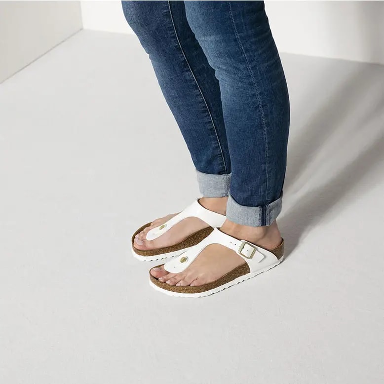Dép Birkenstock Gizeh 'White Narrow' 1005300 — ảnh 3