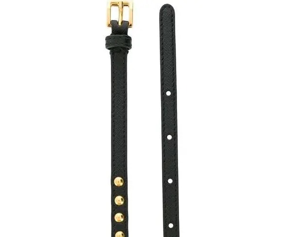 Thắt Lưng Prada Gold Studded Black Skinny Belt 1CM1412AWVF0002 — ảnh 2