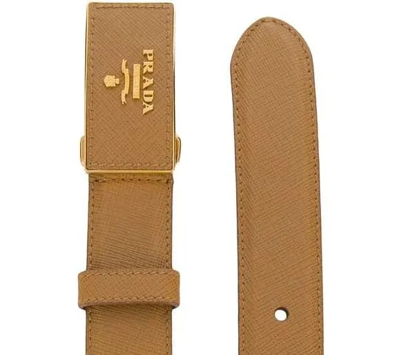 Thắt Lưng Prada Logo Buckle Brown Saffiano Belt 1CC29105300F098L — ảnh 2