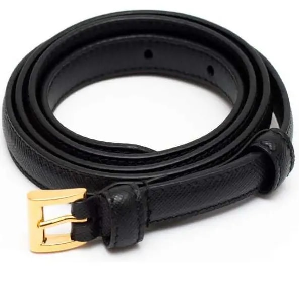 Thắt Lưng Prada Gold Buckle Black Saffiano Belt 1C4067053F0002 — ảnh 3