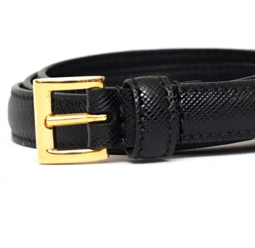 Thắt Lưng Prada Gold Buckle Black Saffiano Belt 1C4067053F0002 — ảnh 4