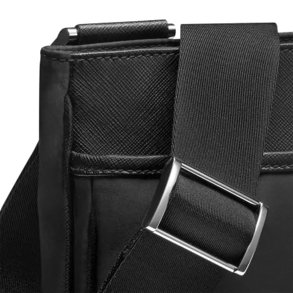 Túi Montblanc Sartorial Medium Nylon Black Leather Trim Jet Reporter 116797 — ảnh 4