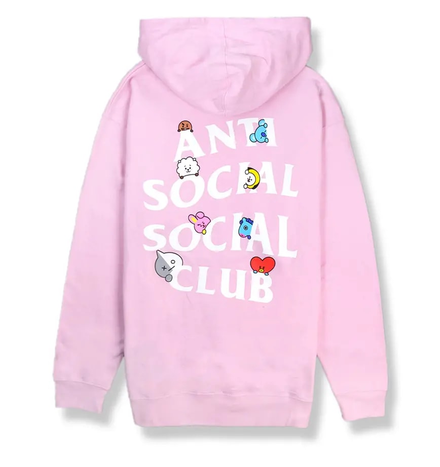 Áo Anti Social Social Club x BT21 Peekaboo Pink Hoodie ASSC182 — kich-thuoc: S