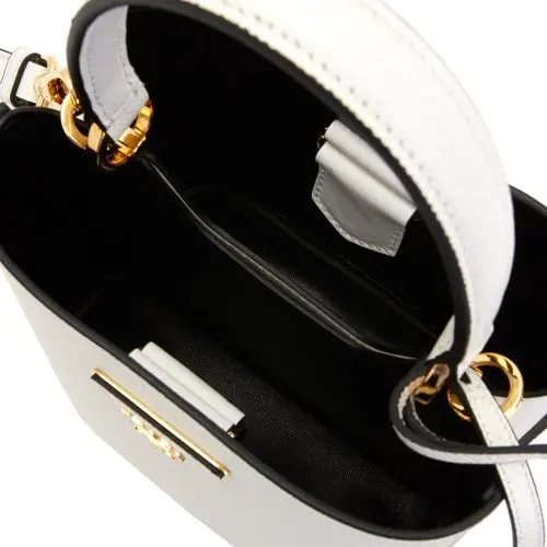 Túi Prada Double Bucket Bag Small Pannier White 1BA217-2ERX-F0G3Z — ảnh 2