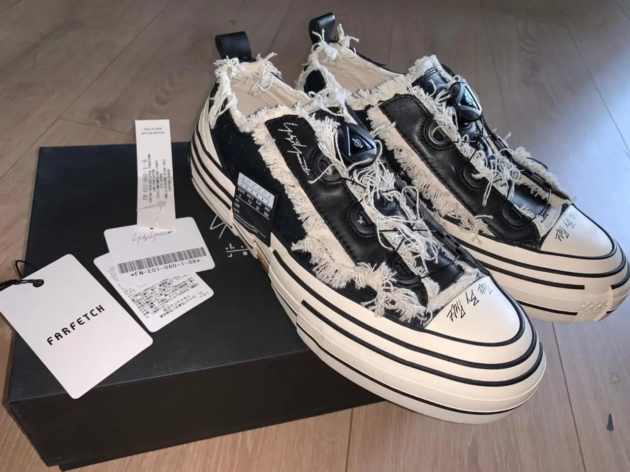 Giày VESSEL x Yohji Yamamoto Wmns Patchwork Platform Low 'Black White' FN E01 060 — ảnh 2