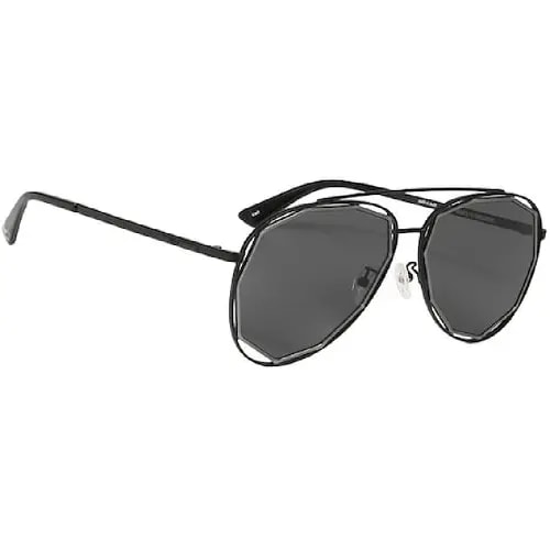 Kính Alexander McQueen Grey Aviator 'Black' MQ0175SA-001-59 — ảnh 2