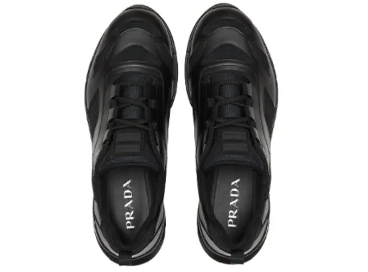 Giày Prada Black Leather and Fabric Sneaker 4E3563-3LEI-F0002 — ảnh 4