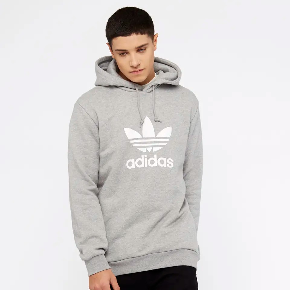 Áo Adidas Trefoil Hoodie Mens Grey White CY4572 — ảnh 3