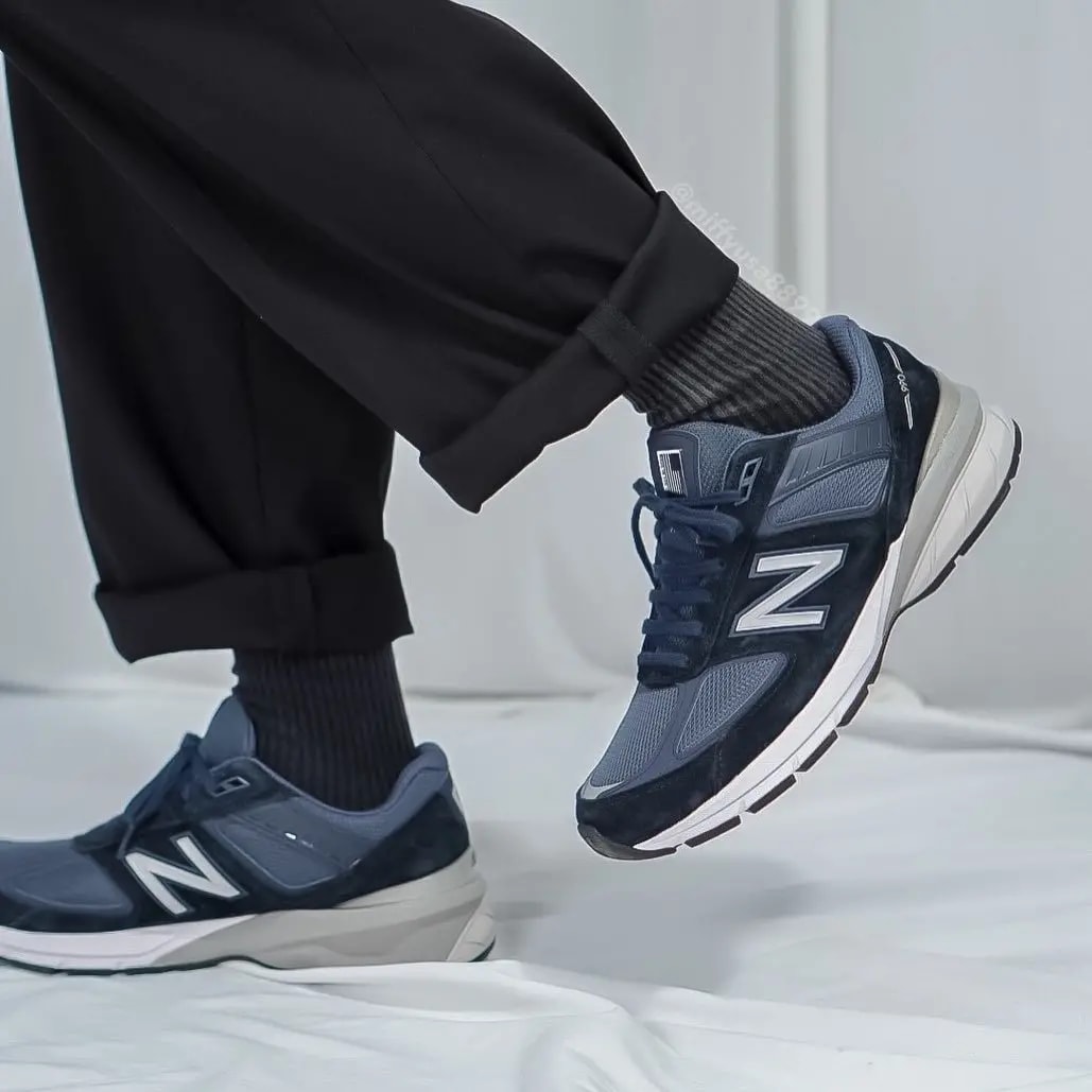 Giày New Balance 990v5 Big Kid 'Navy' GC990NV5 — ảnh 2