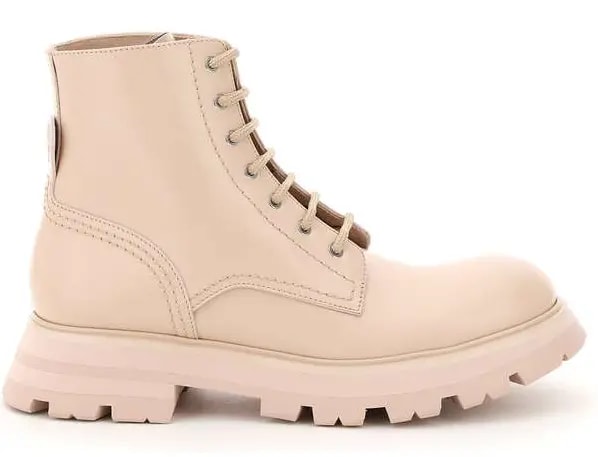 Giày Alexander McQueen Wmns Beige Leather Ankle Boots 657569-WHZ80-6832 — kich-thuoc: 37.5