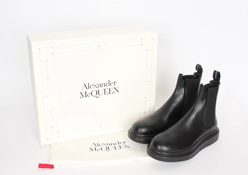 Giày Alexander McQueen Leather Chelsea Boots 'Black' 586198-WHX52-1000 — ảnh 2