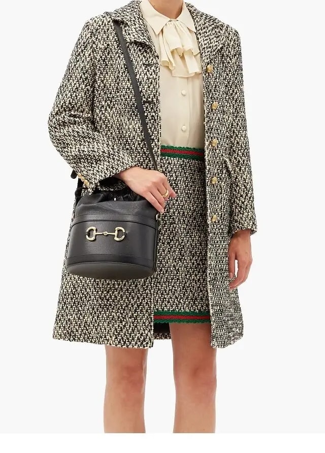 Túi Gucci Black Horsebit Bucket Bag 20FW 602118 1DBYG 1000 — ảnh 5
