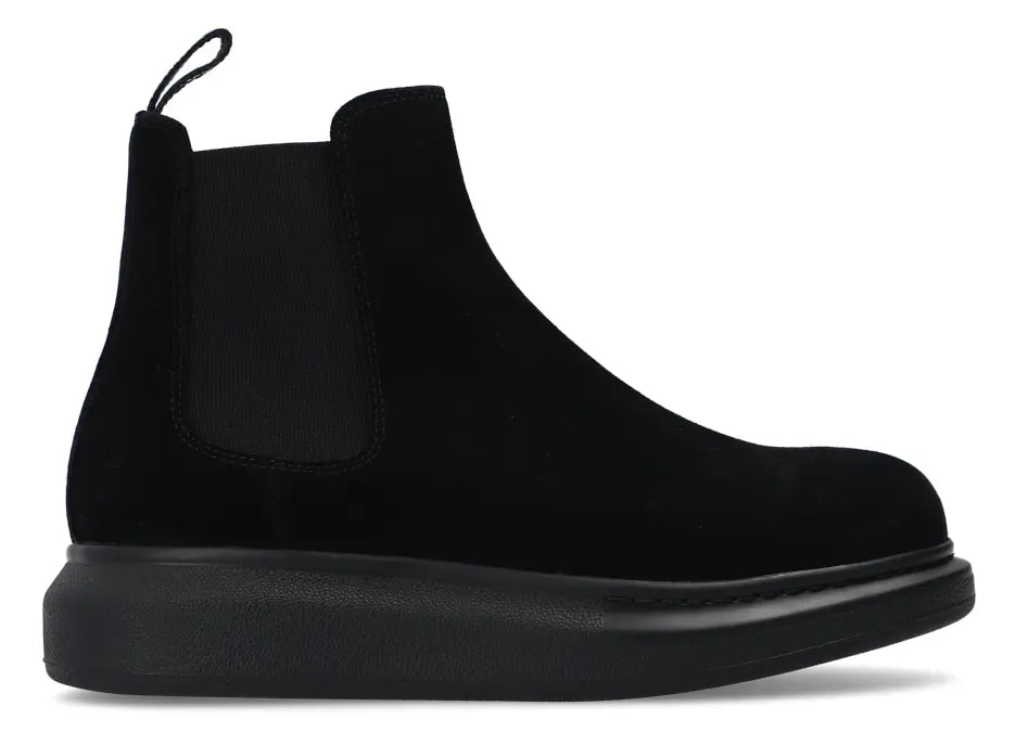 Giày Alexander McQueen Hybrid Chelsea Boot In Black Suede 586398-WHXK6-1000 — kich-thuoc: lien-he-order