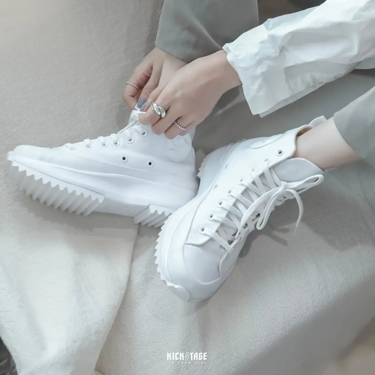 Giày Converse Run Star Hike High 'Triple White' 170777C — ảnh 2