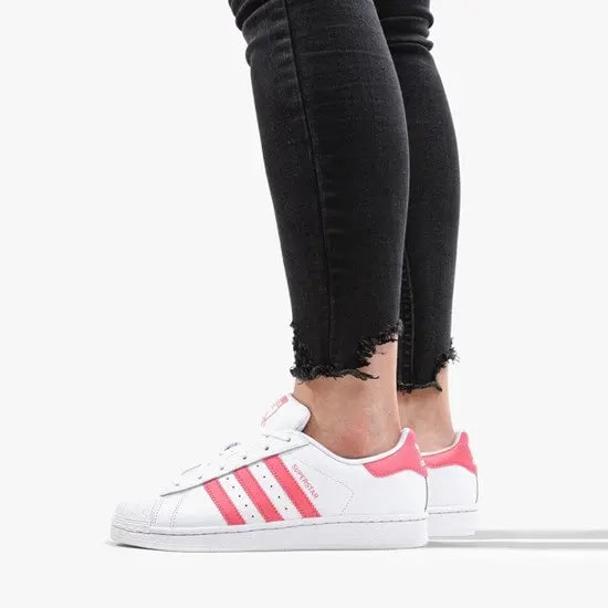 Giày Adidas Superstar J 'White Real Pink' CG6608 — ảnh 5