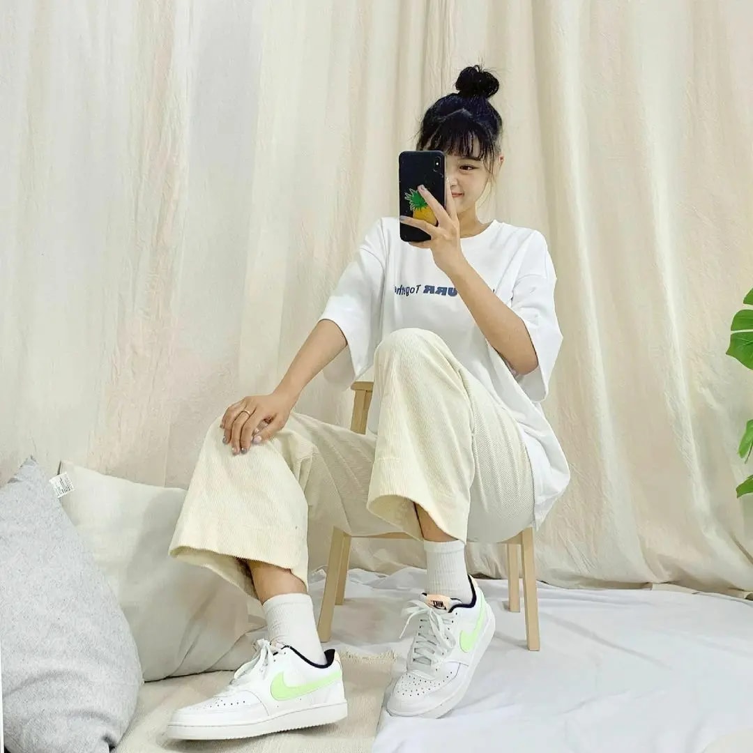 Giày Nike Wmns Court Vision Low 'White Barely Volt' DC1868-100 — ảnh 2
