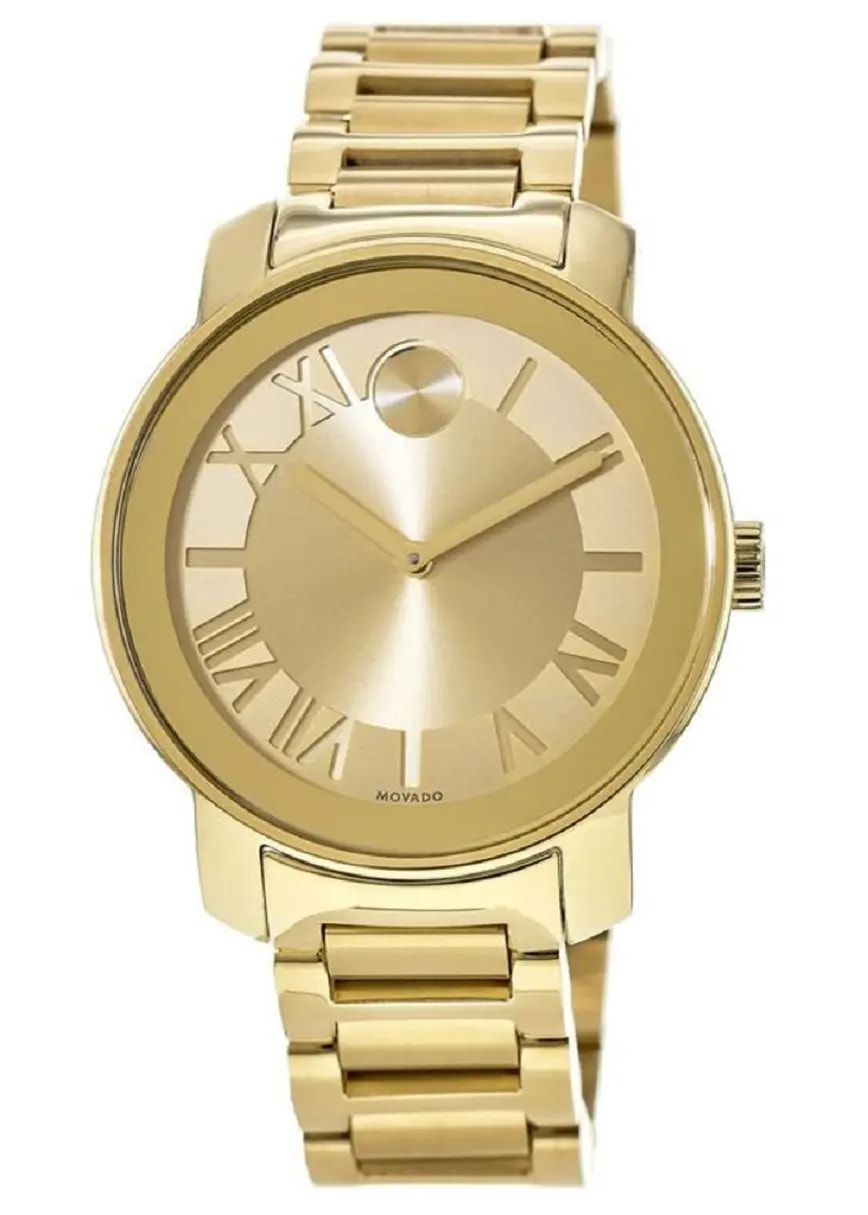 Movado Bold Champagne Dial Yellow Gold Ion Plated Unisex Watch 3600197 — tieu-de: 39mm