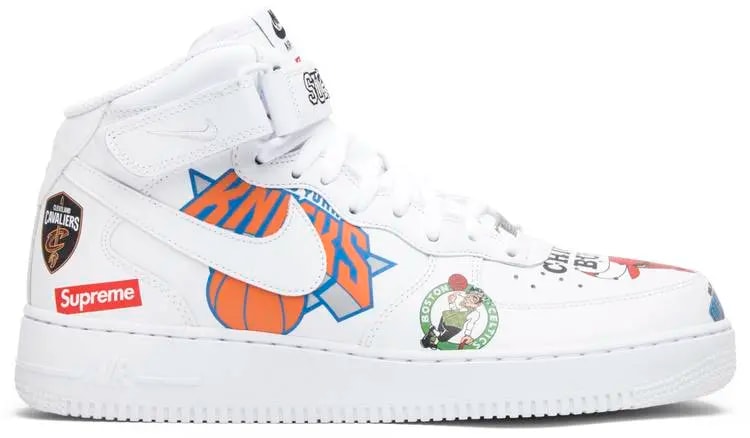 Giày NIke Supreme x NBA x Air Force 1 Mid 07 'White' AQ8017-100 — kich-thuoc: 41