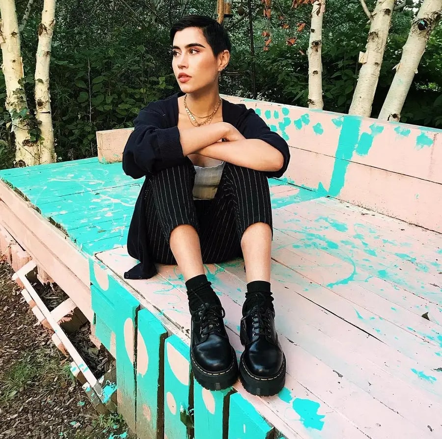 Giày Dr.Martens 8053 Leather Platform 'Black' 24690001 — ảnh 2