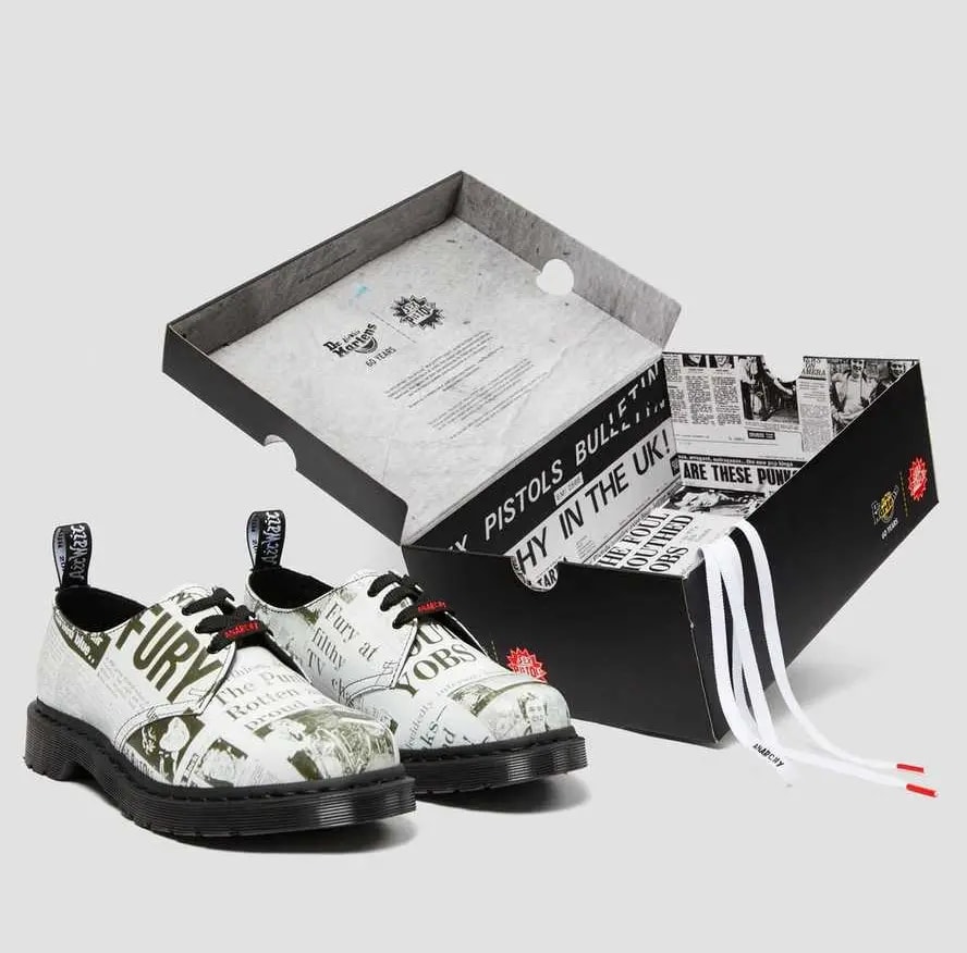 Giày Dr.Martens 1461 Sex Pistols Leather Printed Oxford 'Black White' 25928009 — ảnh 2