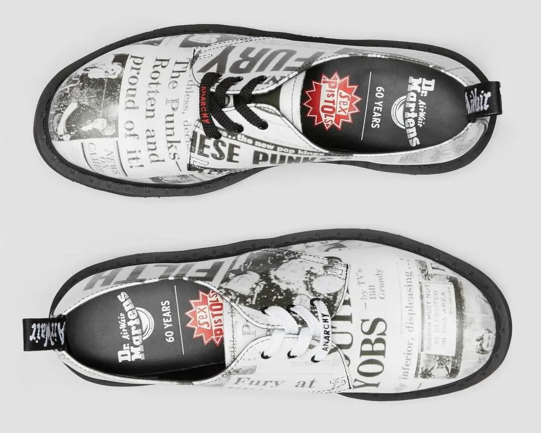 Giày Dr.Martens 1461 Sex Pistols Leather Printed Oxford 'Black White' 25928009 — ảnh 4