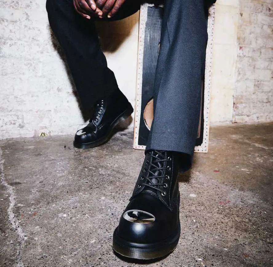 Giày Dr.Martens 101 Exposed Steel Toe Leather 'Black' 26660001 — ảnh 2
