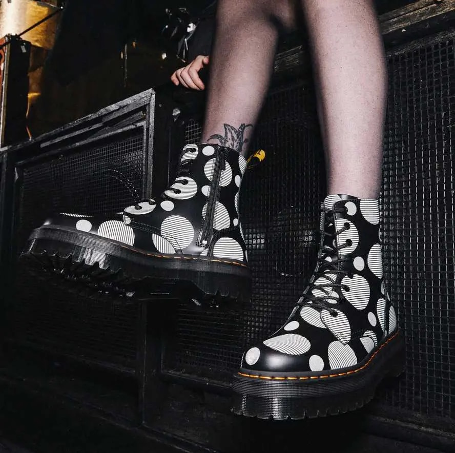 Giày Dr.Martens Jadon Polka Dot Smooth Leather 'Black White' 26882009 — ảnh 2