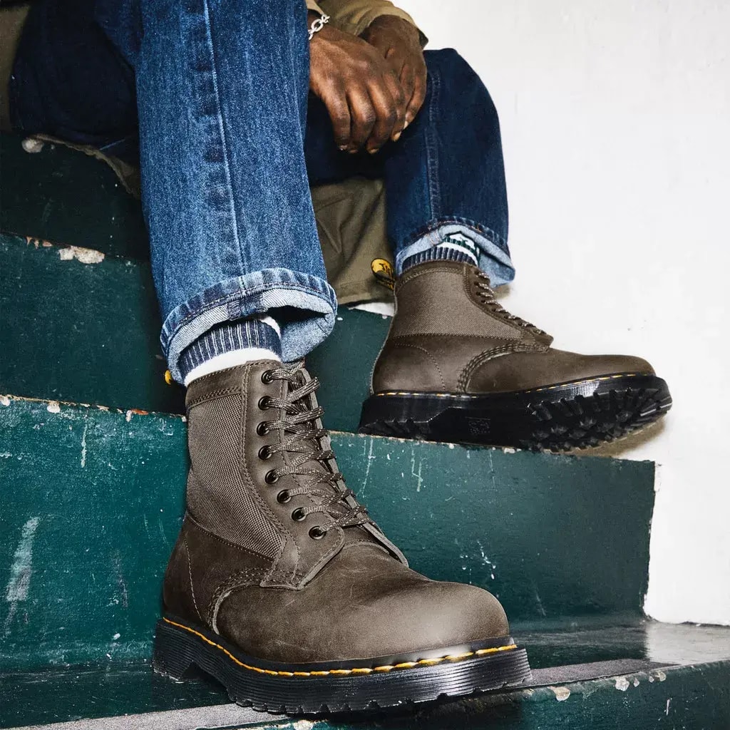 Giày Dr.Martens 1460 Panel Leather Lace Up Boots 'Grey' 26912481 — ảnh 2