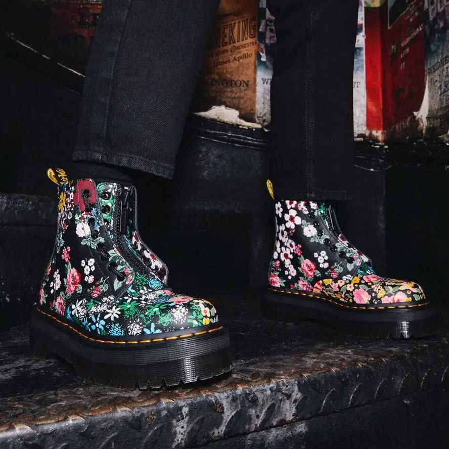 Giày Dr.Martens Sinclair Floral Mash Up Leather Platform 'Black Floral' 27128001 — ảnh 2