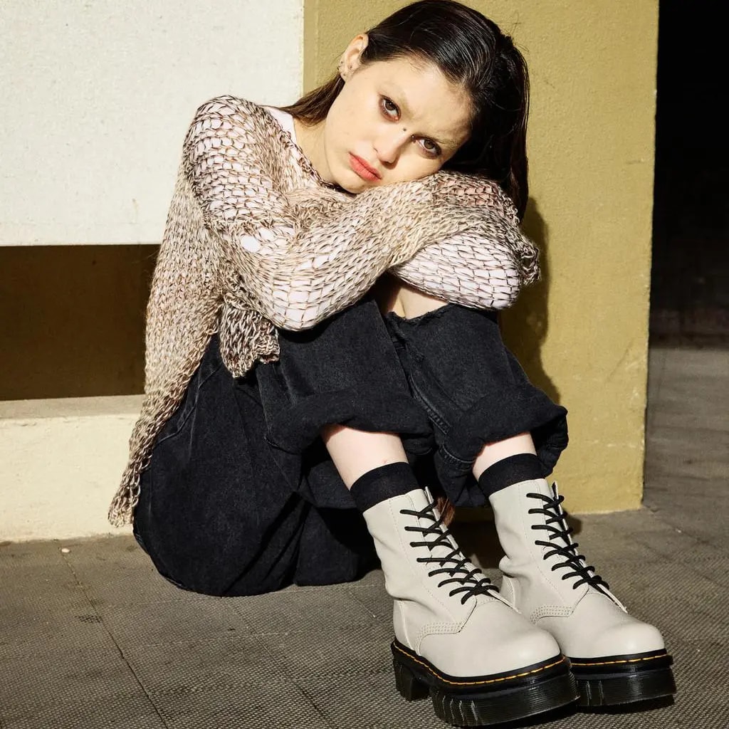Giày Dr.Martens Audrick Nappa Lux Leather Platform 'White' 27149055 — ảnh 2