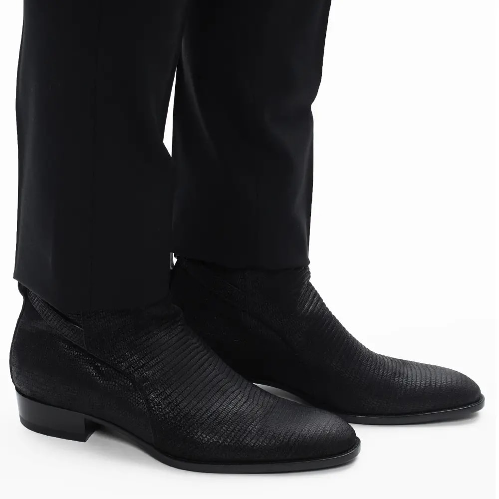 Giày Saint Laurent Low Boot Wyatt 30 Black 630482-1YO00-1000 — ảnh 2