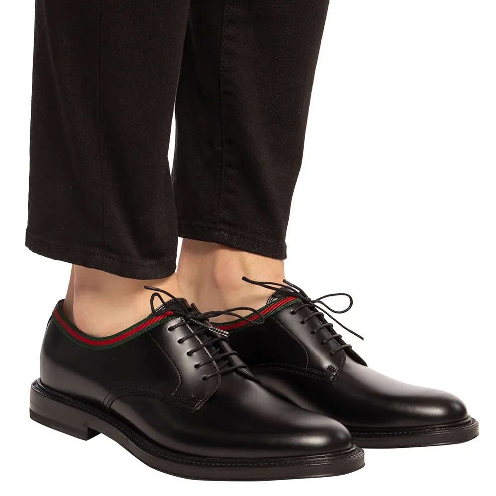 Giày Gucci Leather Lace-up 'Black' 472749-AZM30-1060 — ảnh 2