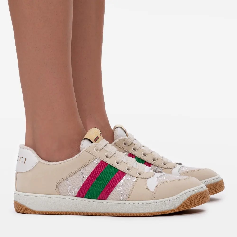 Giày Gucci Wmns Screener 'White GG Lamé' 577684-2C830-9150 — ảnh 3
