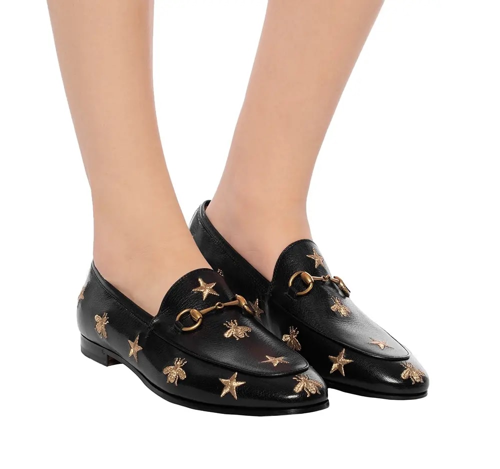 Giày Gucci Jordaan Embroidered Leather Loafer 505281-D3V00-1000 — ảnh 3
