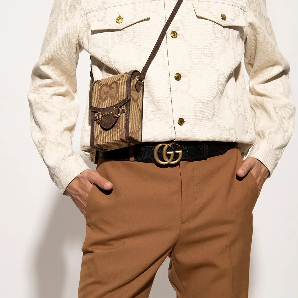 Túi Gucci 1955 Horsebit Jumbo GG Mini 'Beige' 625615-UKMBG-2572 — ảnh 2