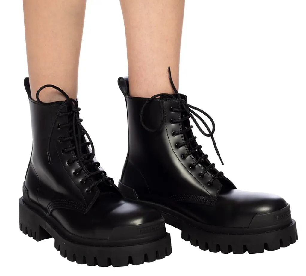 Giày Balenciaga Wmns Leather Combat Boots Strike 590974-WA960-1000 — ảnh 4