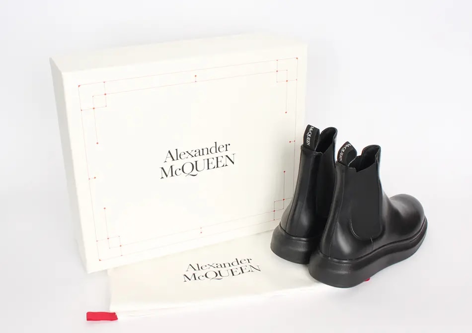 Giày Alexander McQueen Leather Chelsea Boots 'Black' 586198-WHX52-1000 — ảnh 5