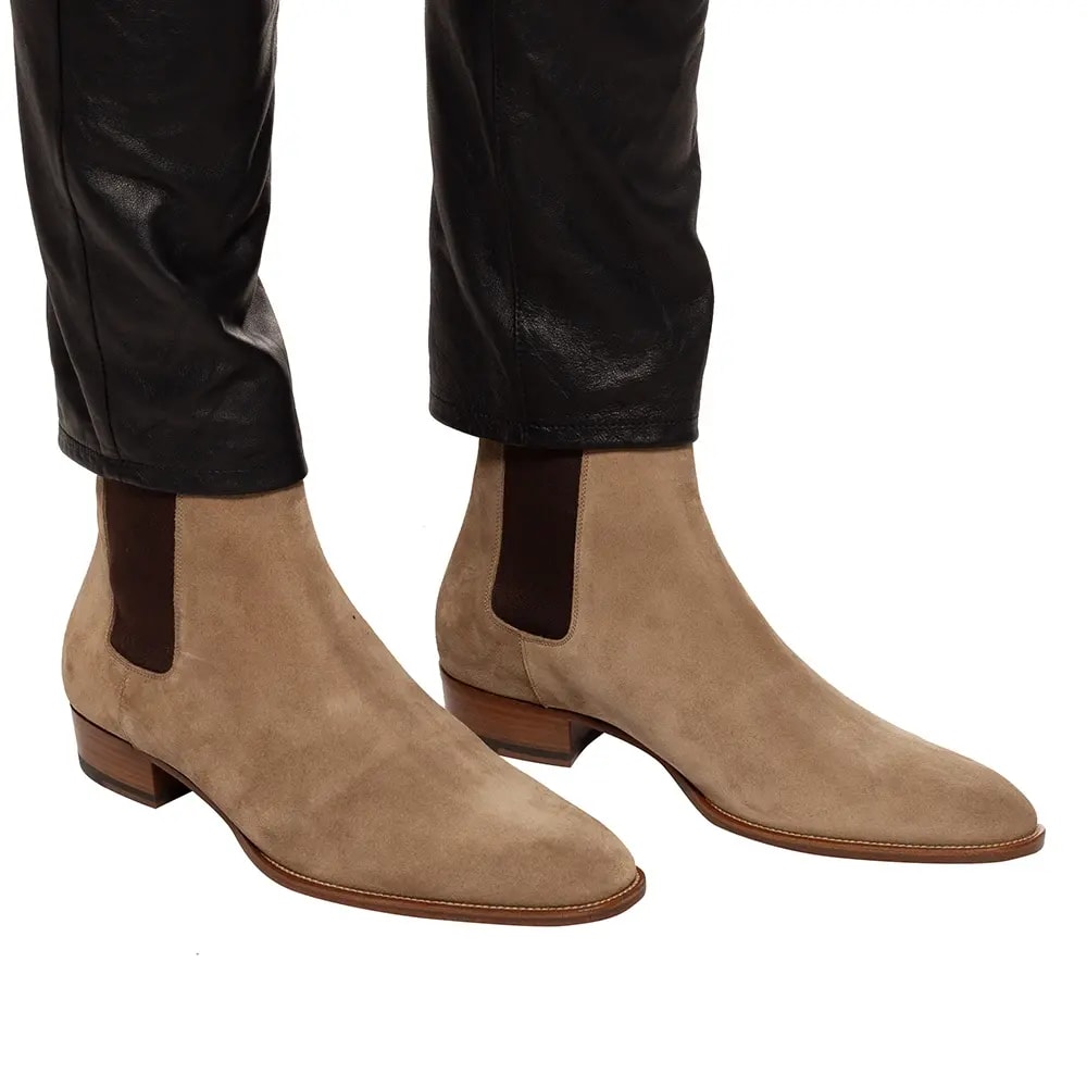 Giày Saint Laurent Wyatt Suede Chelsea Boot Tobacco 443208-BT300-9870 — ảnh 2
