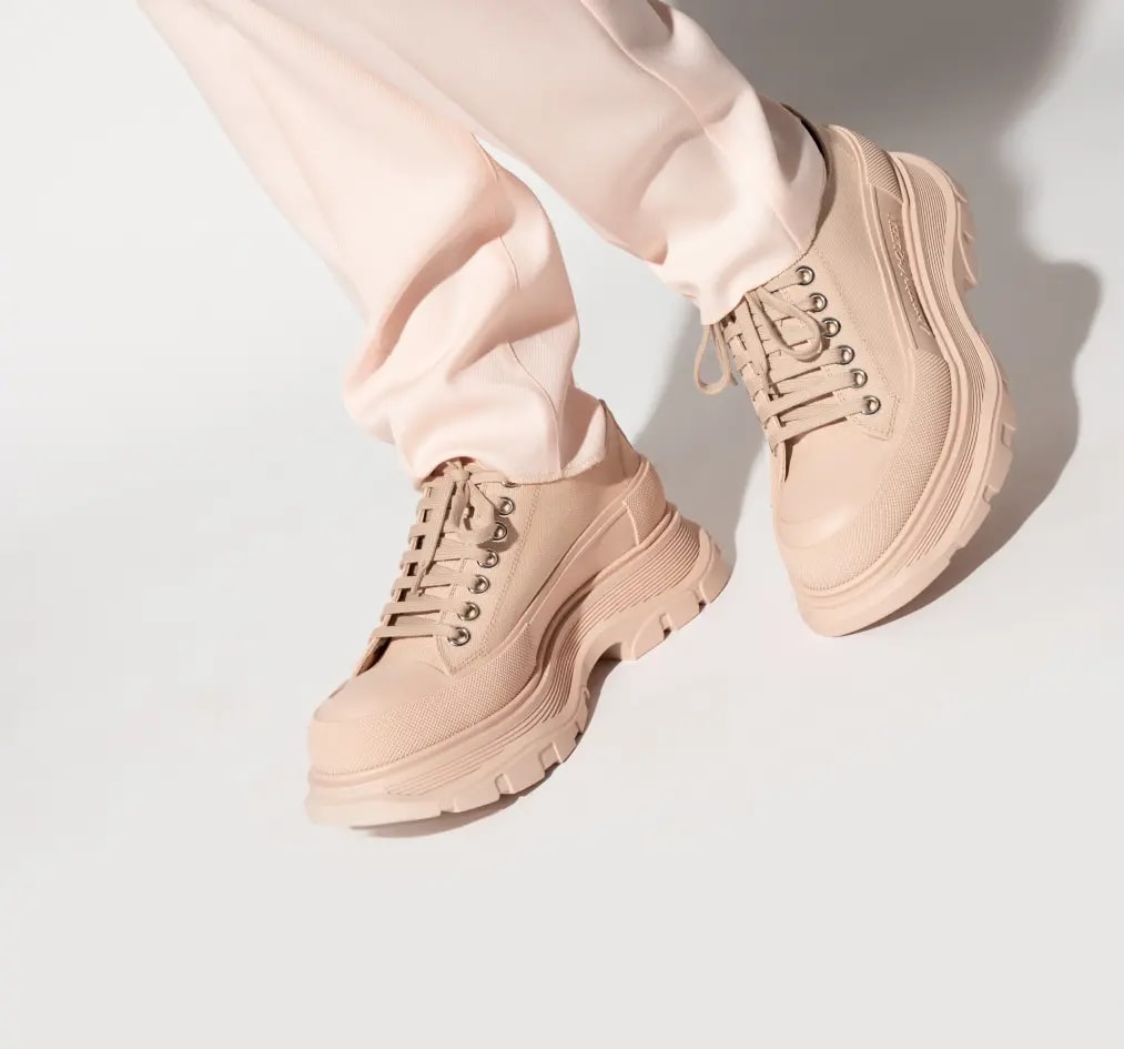 Giày Alexander McQueen Canvas Tread Slick Low Pink 611705-W4MV2-6827 — ảnh 3