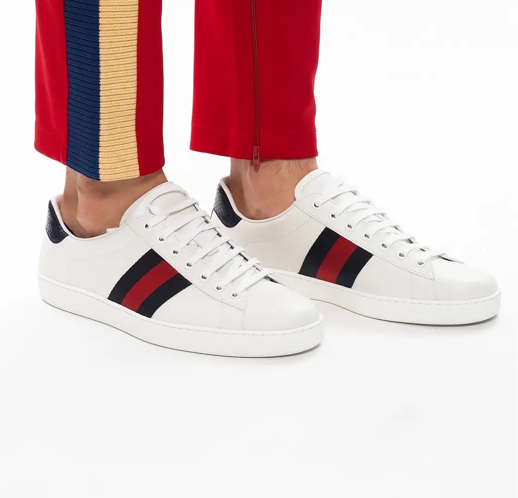 Giày Gucci Ace Leather 'White Blue' 386750-02JR0-9072 — ảnh 3