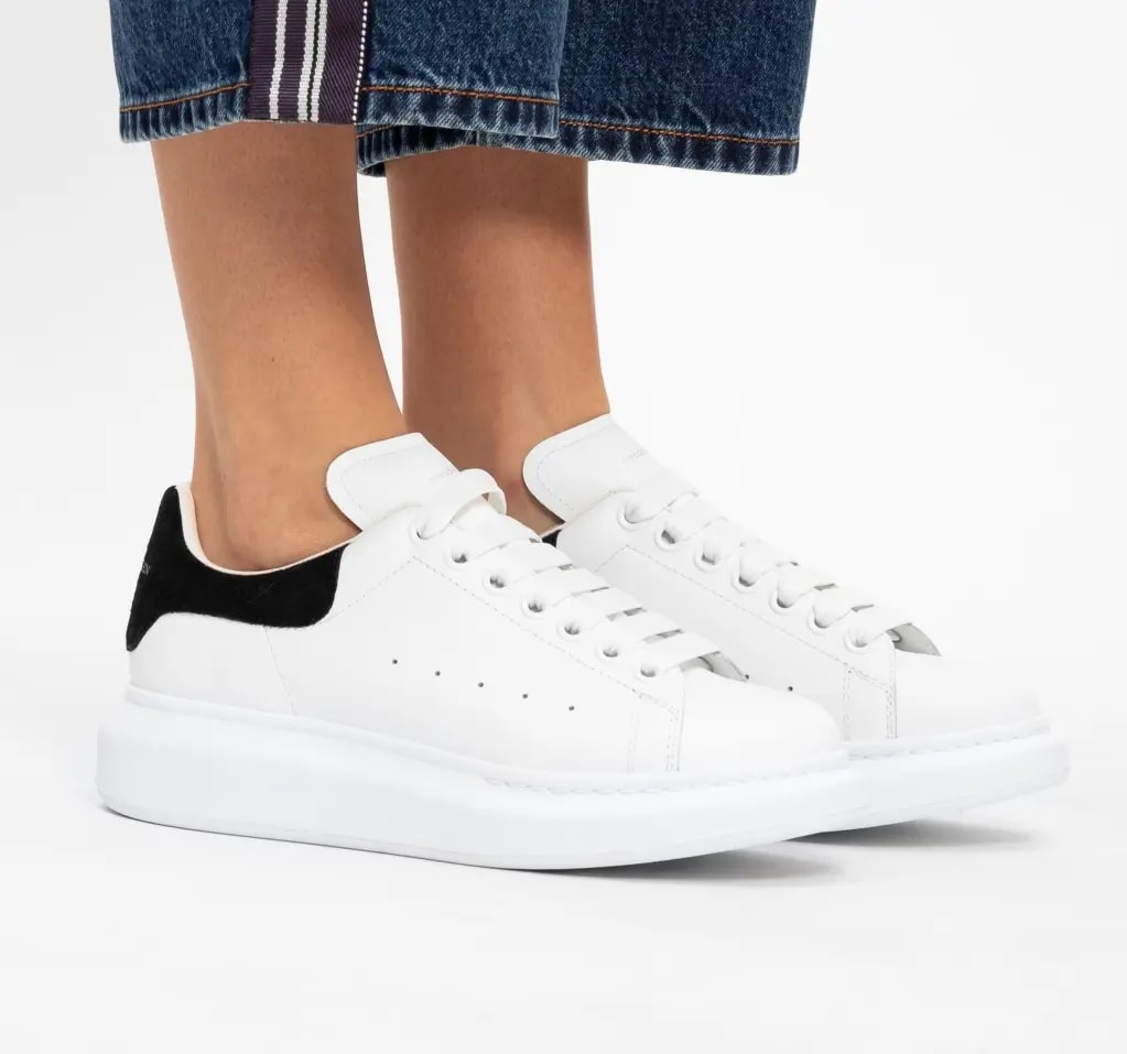 Giày Alexander McQueen Wmns Oversized Sneaker 'White Black' 650788-WHZ4K-9061 — ảnh 4
