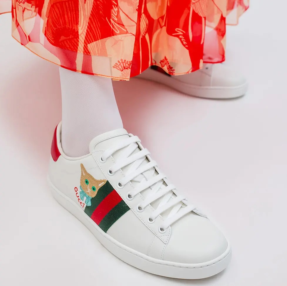Giày Gucci Wmns Ace 'Cat Embroidery' 664142-1XG60-9065 — ảnh 3