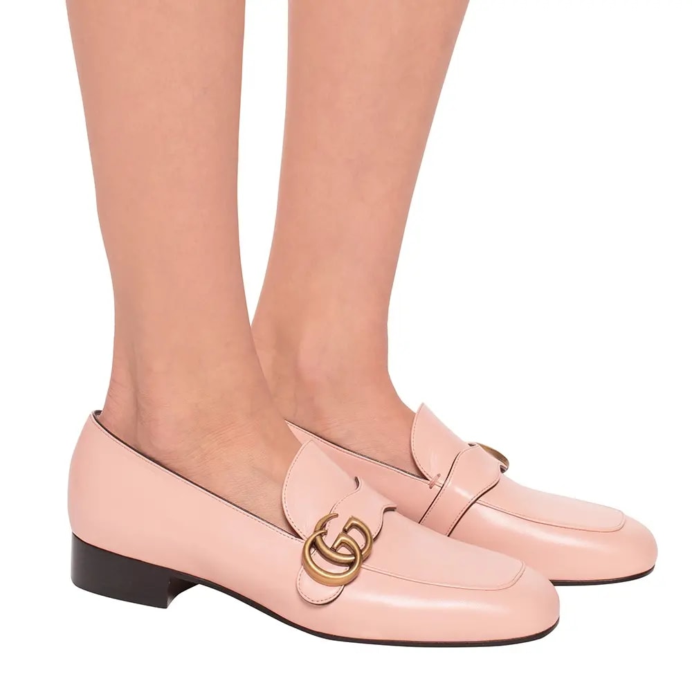 Giày Gucci Wmns Leather Loafers Moccasins Double G Pink 602496-C9D00-5909 — ảnh 2