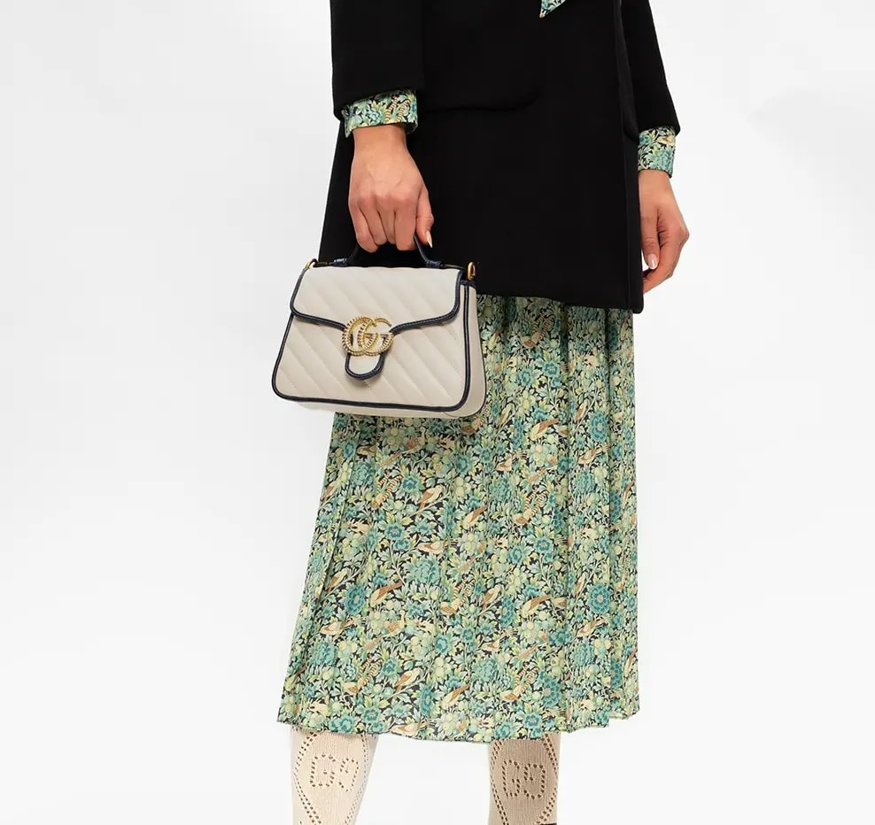 Túi Gucci GG Marmont Mini Top Handle Bag White 583571-0OLFX-9085 — ảnh 3