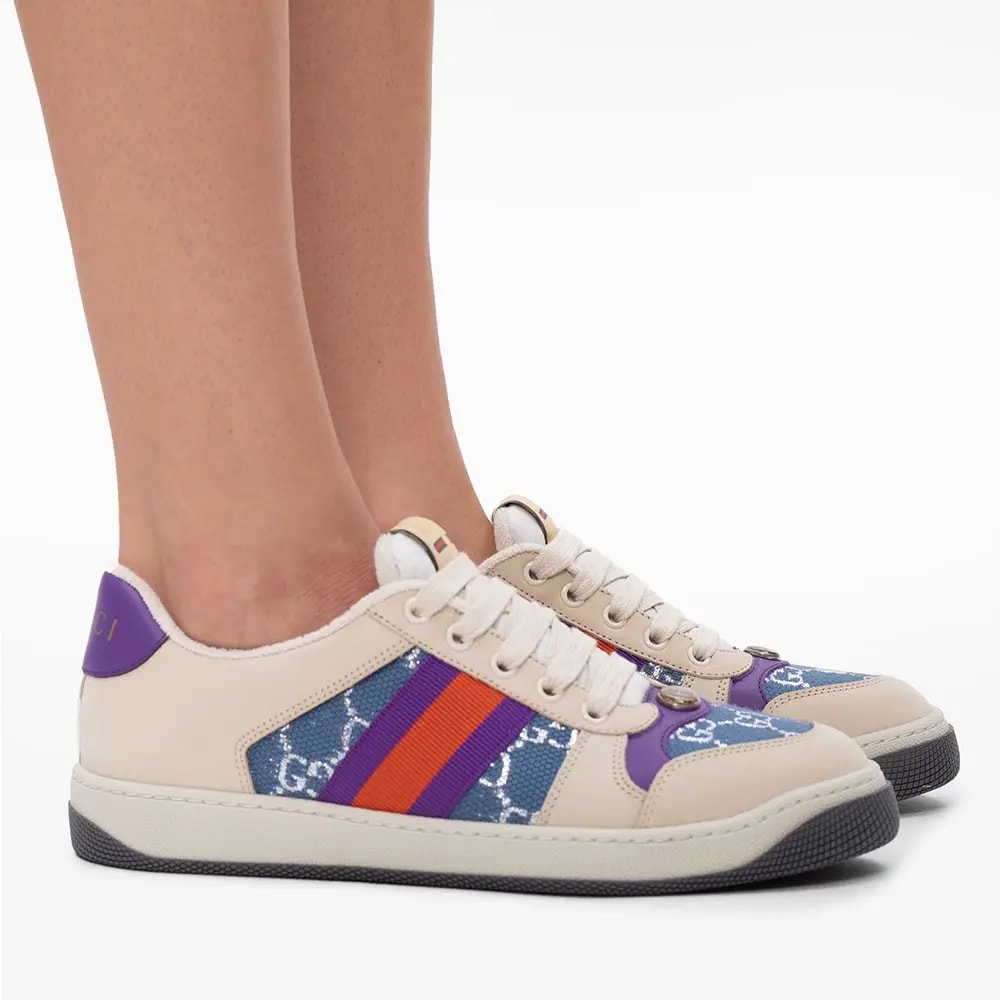 Giày Gucci Wmns Screener 'Blue GG Lamé' 577684-2C830-4690 — — ảnh 2