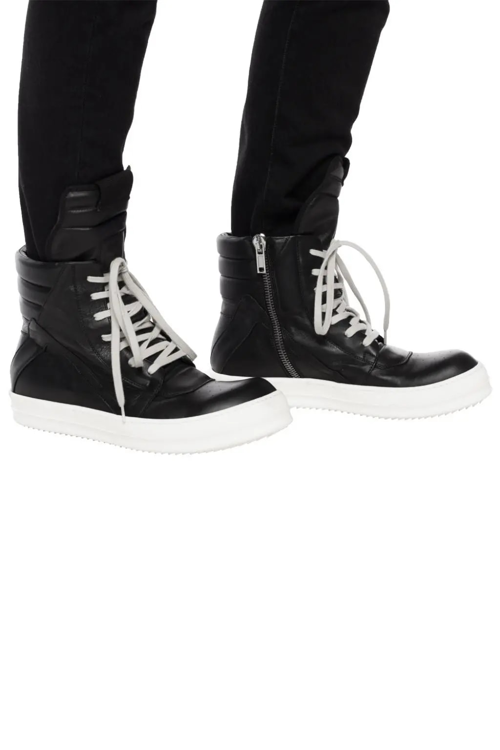 Giày Rick Owens Geobasket Leather High Top Sneaker Black RU16F6894 LPO 991 — ảnh 4