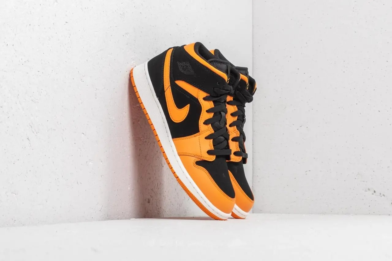 Giày Nike Air Jordan 1 Mid GS 'Black Orange' 554725-081 — ảnh 4