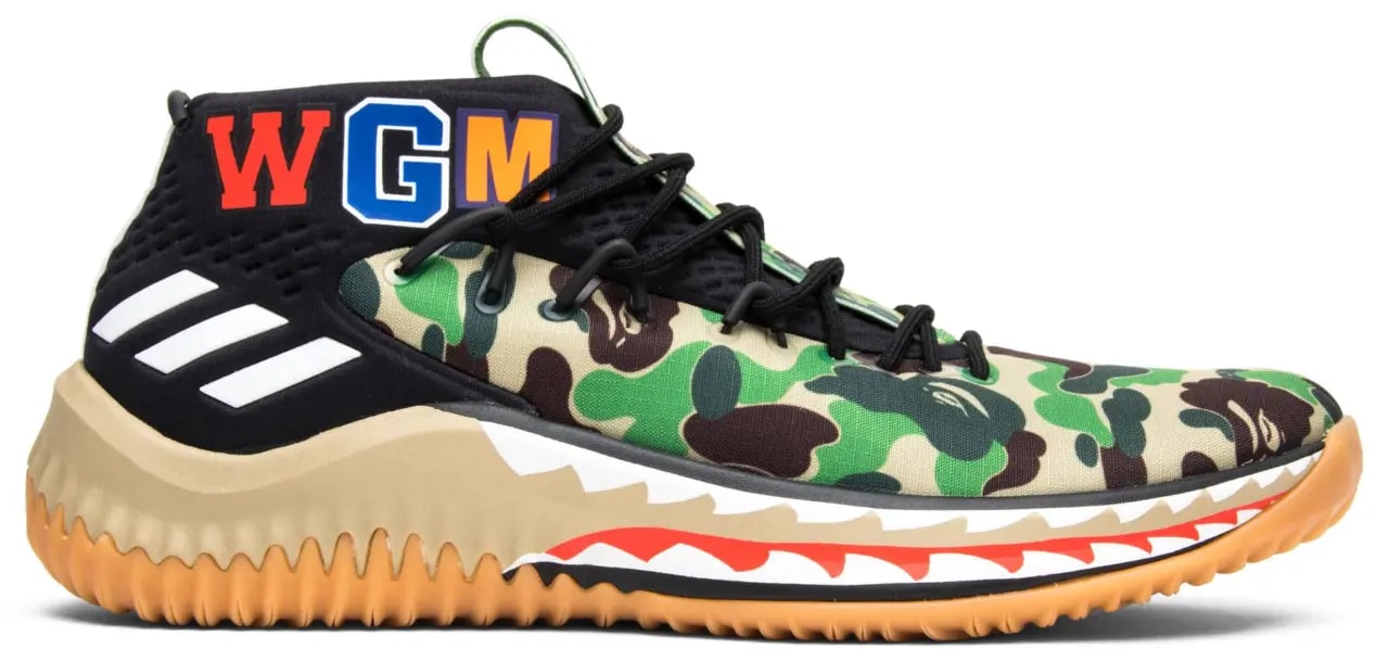 Giày Adidas A Bathing Ape x Dame 4 'Green Camo' AP9974 — kich-thuoc: 41 1/3