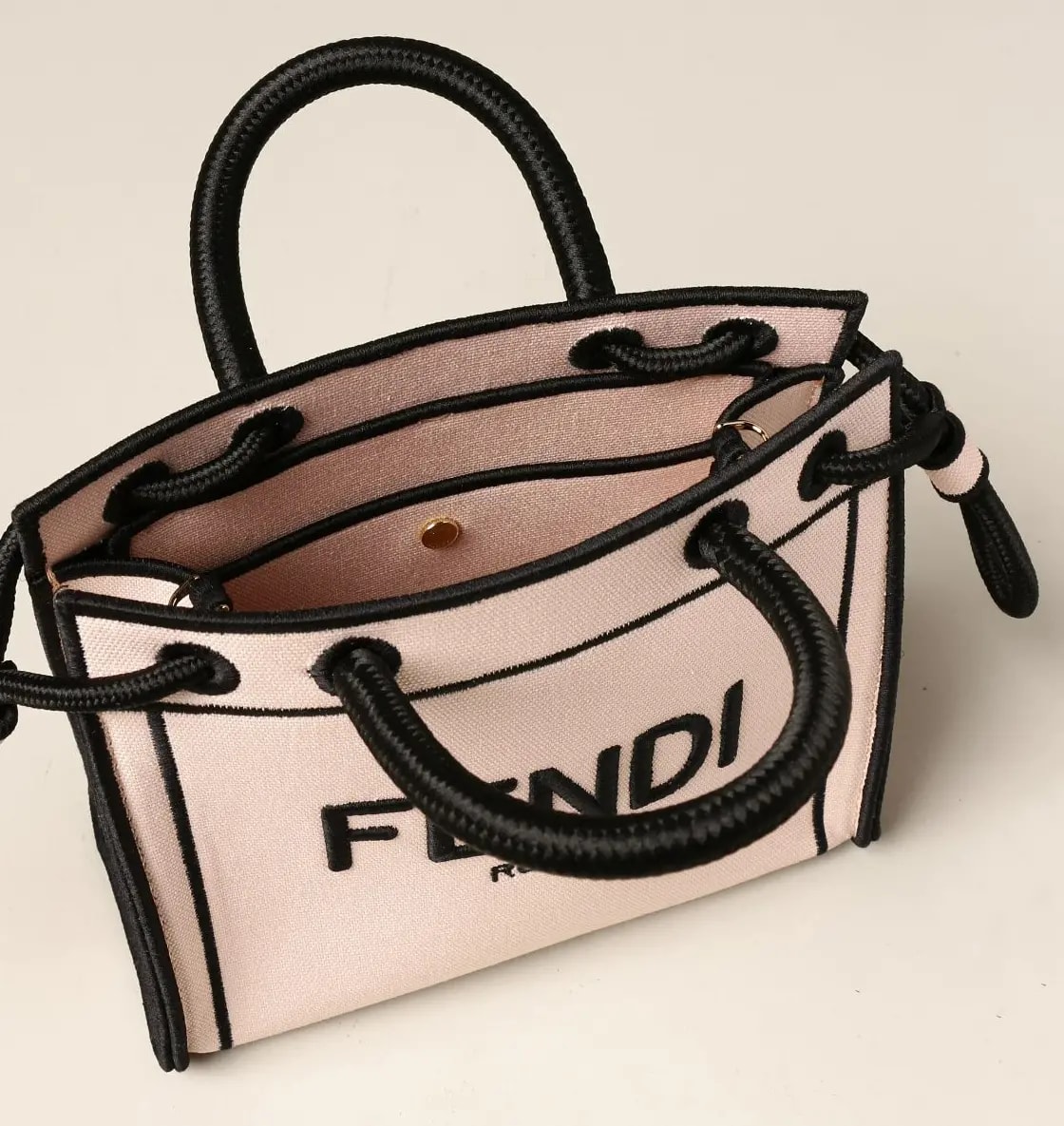 Túi Fendi Mini Tote Bag Canvas Embroidery Roma 8BH380-AEHV-F1DB1 — ảnh 5